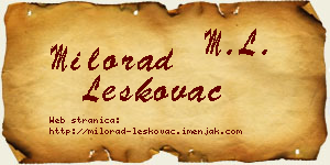 Milorad Leskovac vizit kartica